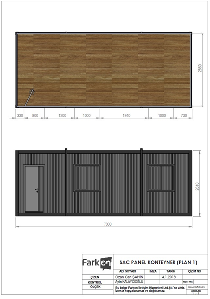 SAC PANEL KONTEYNER (PLAN 1)